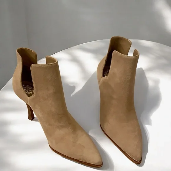 Vince Camuto Frendin Leather Tan Booties Size 9.5 - Picture 3 of 15